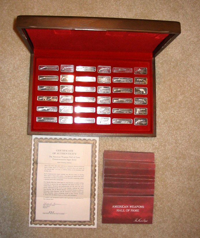 Lincoln Mint American Weapons Hall of Fame Ingots