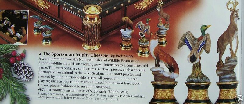 Franklin Mint Sportsman Trophy Chess Set