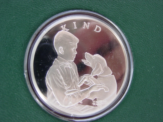 NORMAN ROCKWELL A SCOUT IS FRIENDLY FM Stereling Silver Medal Coin 0.80 Oz  39 mm
