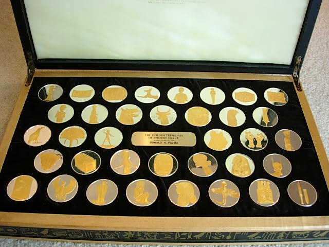 Franklin Mint Egyptian Golden Treasures Medals